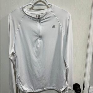 White Quarter-Zip Long Sleeve Shirt